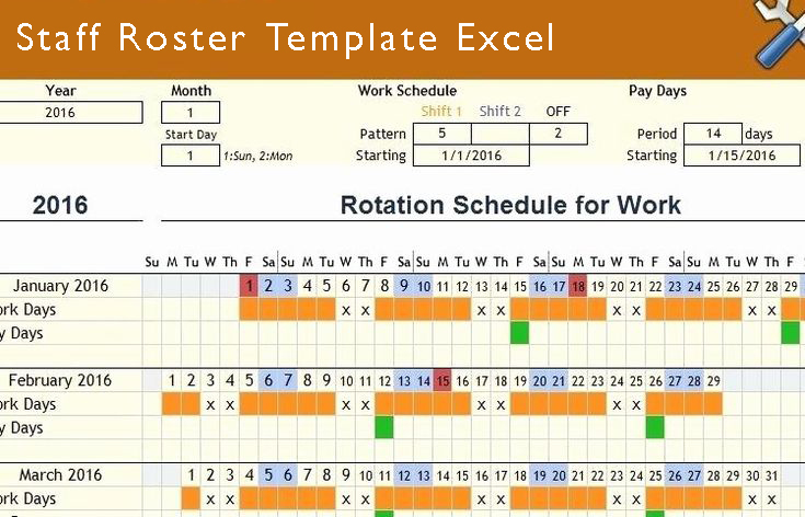 Download Staff Roster Template Excel (Weekly  Monthly)