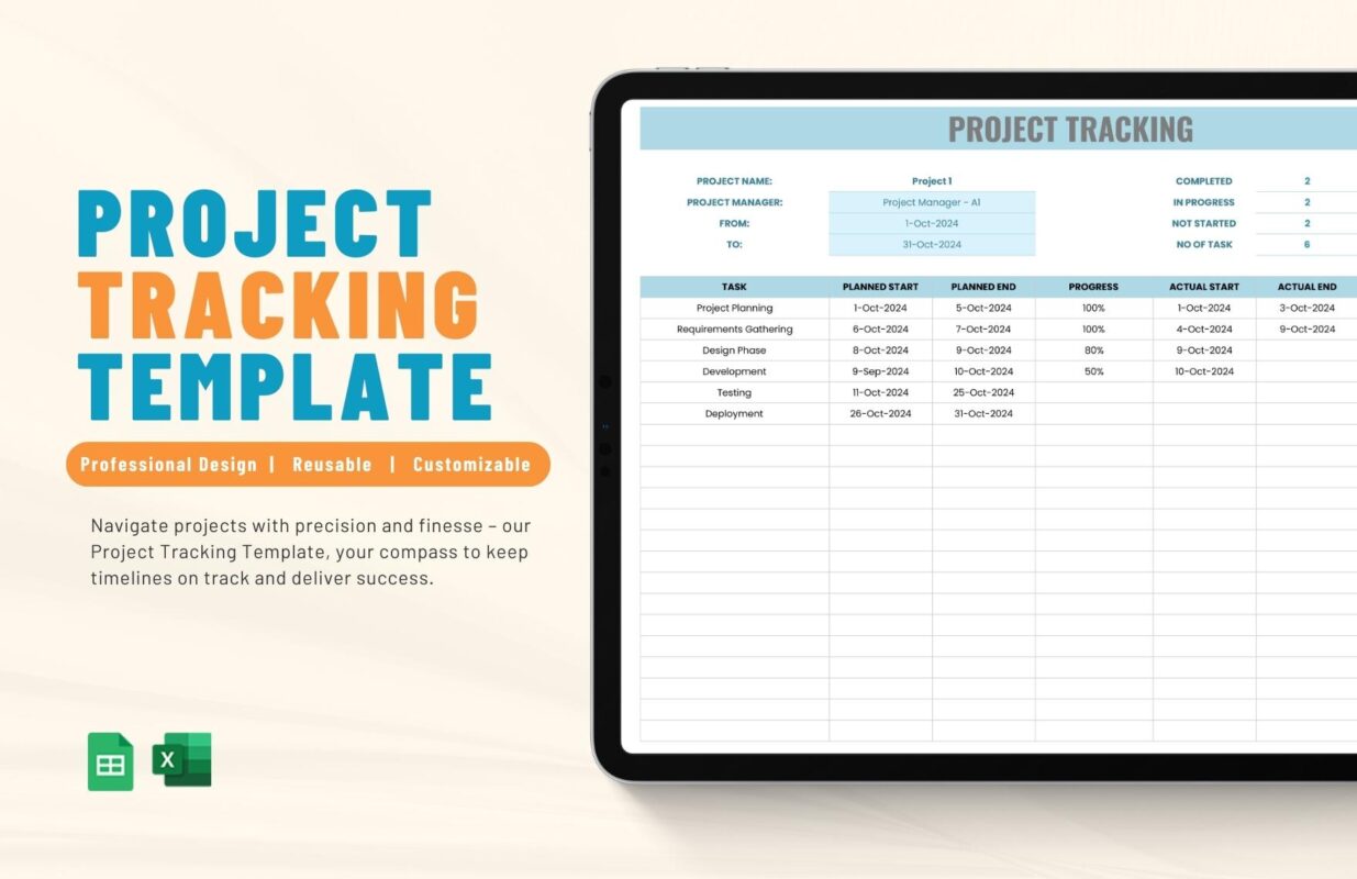 Project Tracker Template Excel